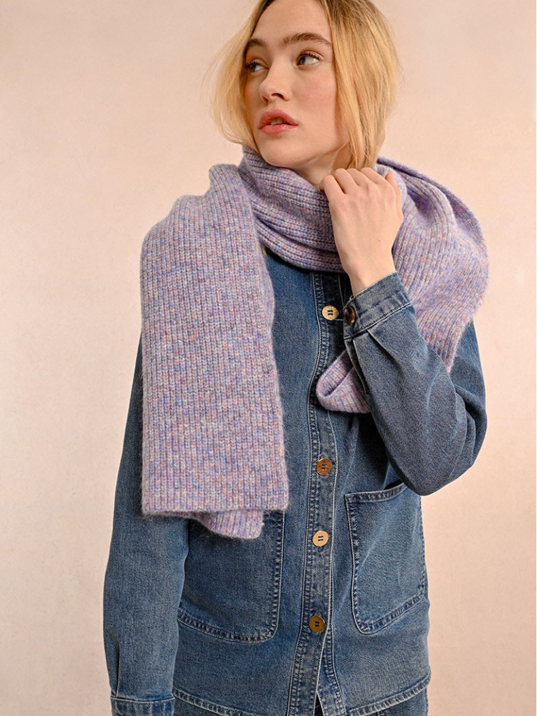 Mauve Ribbed Scarf