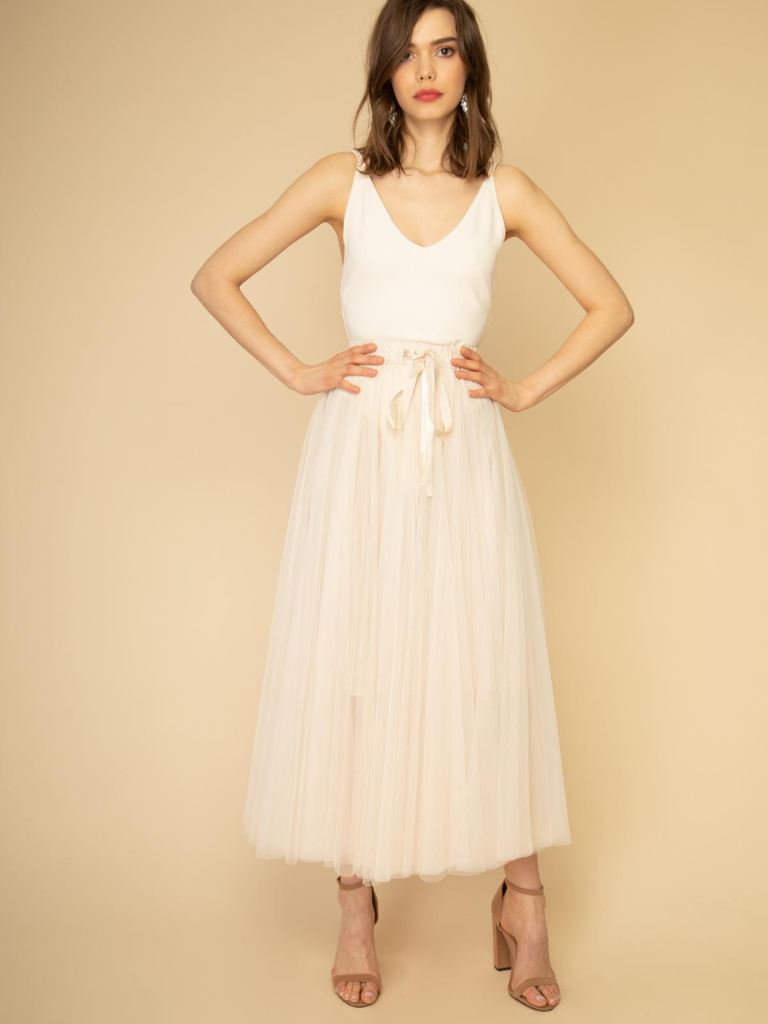 Cream Tulle Skirt