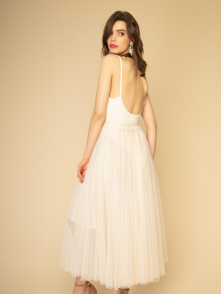 Cream Tulle Skirt