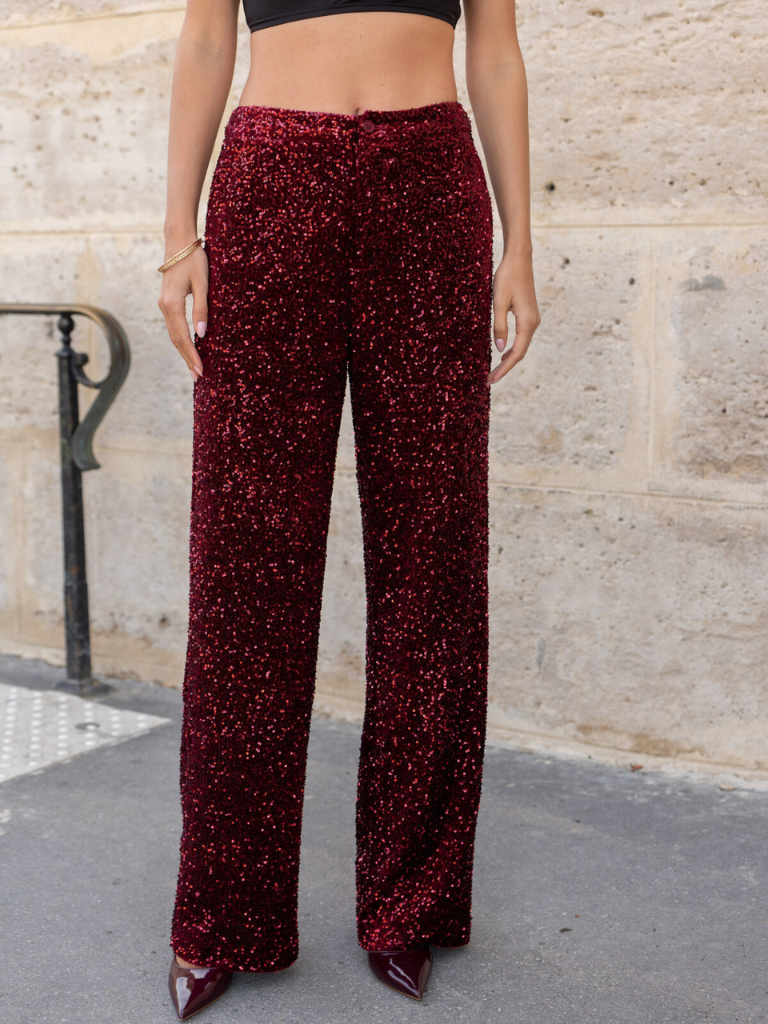 Luna Burgundy Sequin Suit