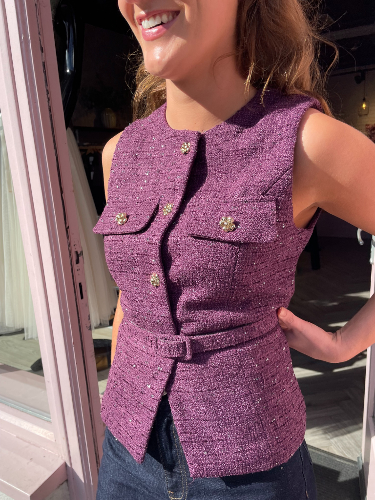 Hayley Waistcoat Aubergine