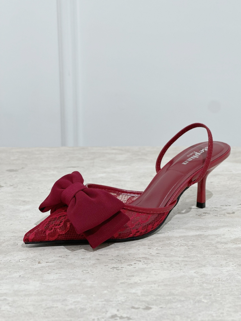 Lace Slingback Heel