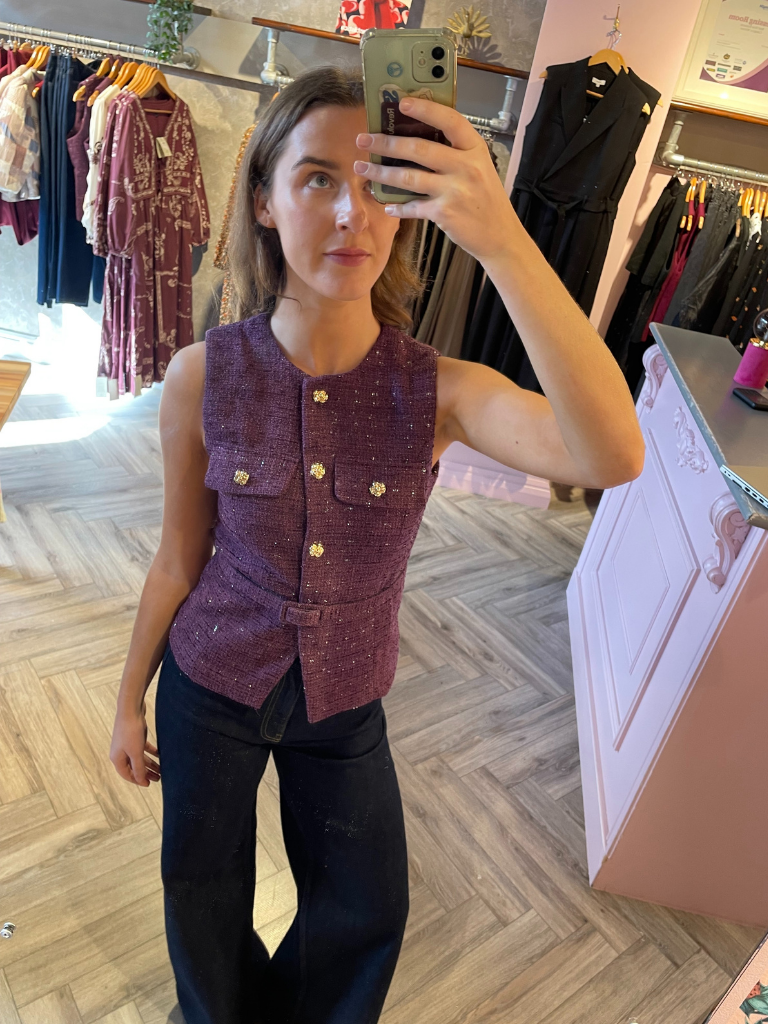 Hayley Waistcoat Aubergine