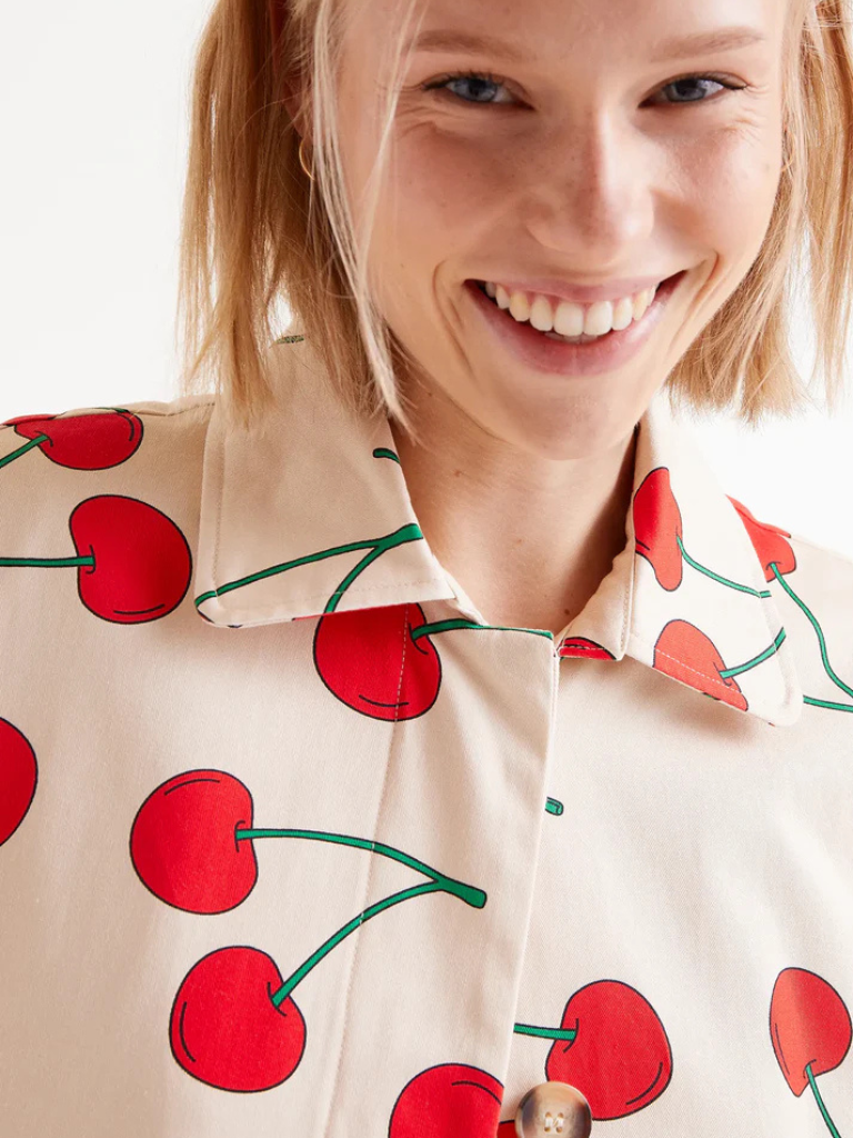 Gwen Cherry Trench Jacket