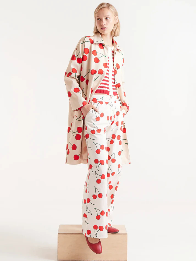 Gwen Cherry Trench Jacket