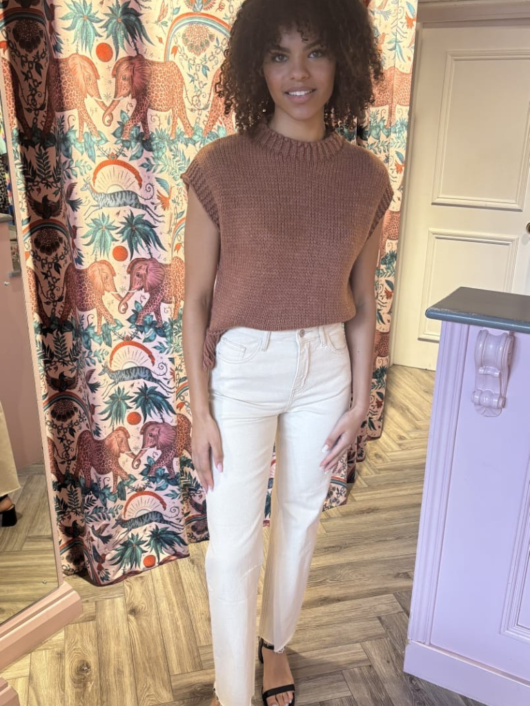 Kate Fringe Knit Mocha