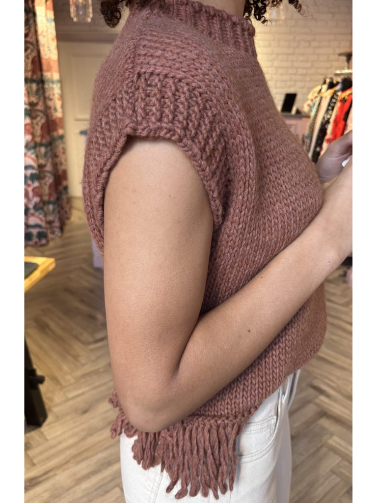 Kate Fringe Knit Mocha