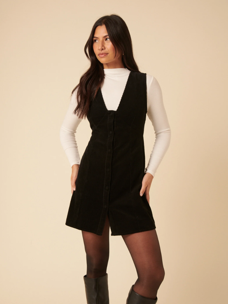 Gianna Cord pinafore mini dress