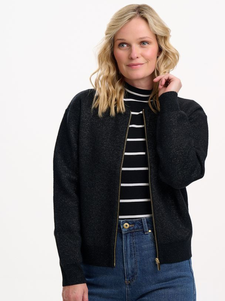 Solana Bomber Jacket - Black Sparkle