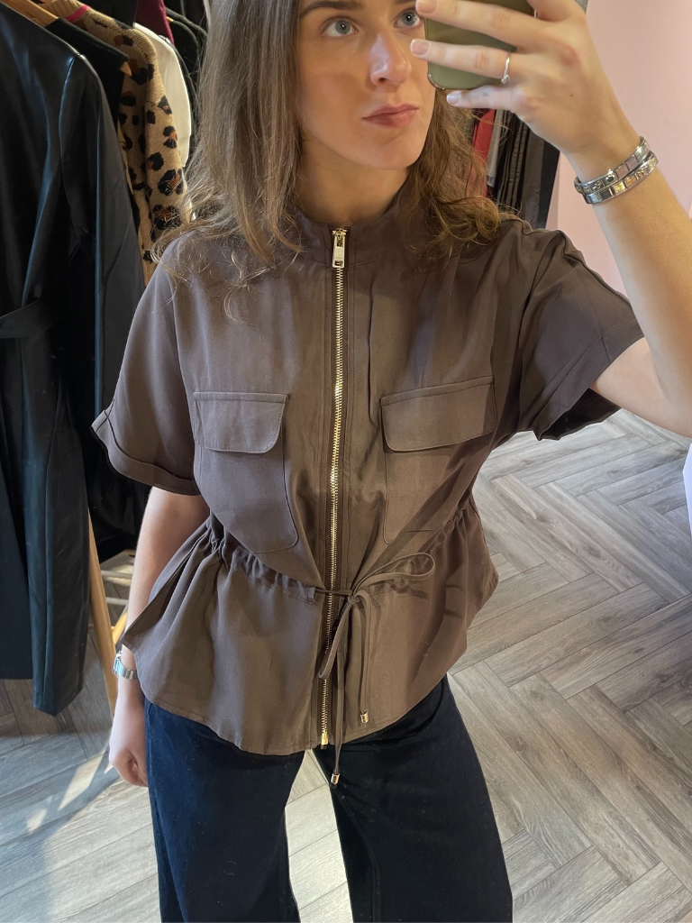 Gracie Utility Shirt Brown