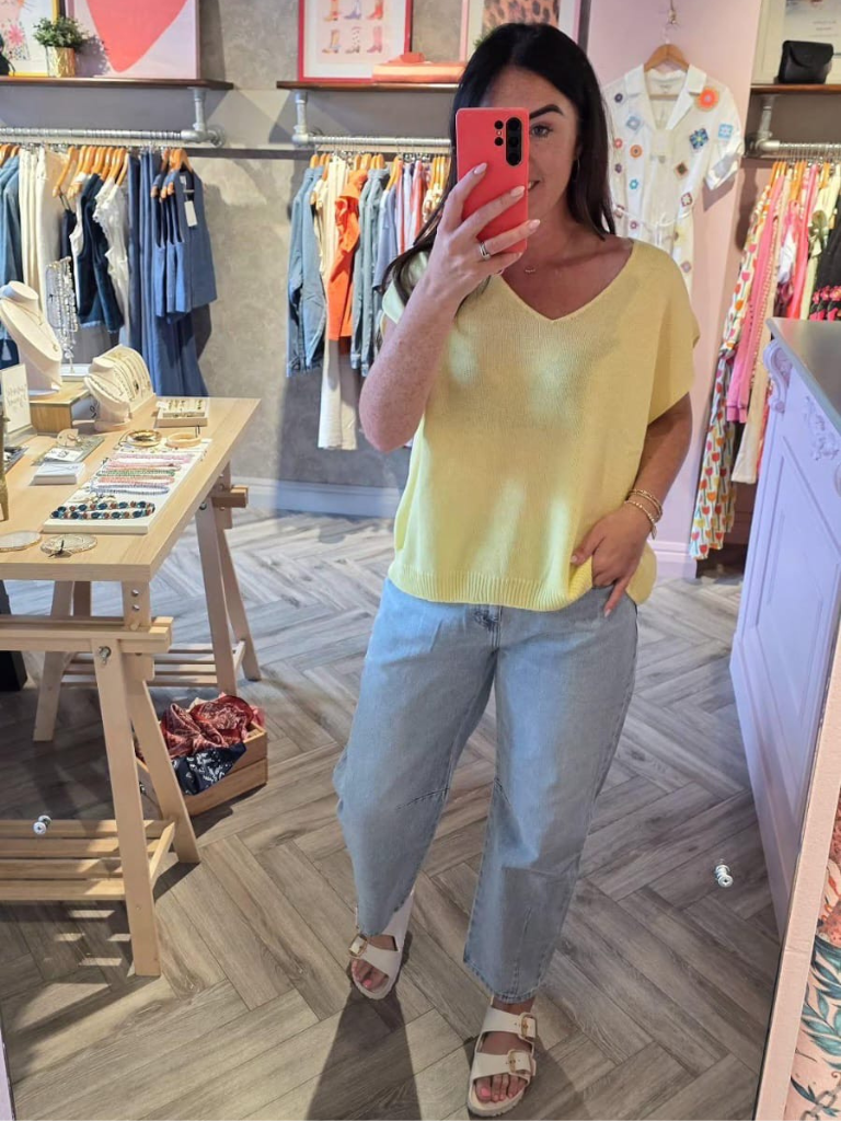 Lizzie Yellow Fine Knit