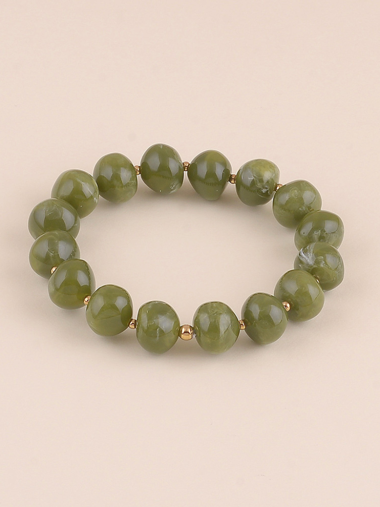 Aspen Green Bead Bracelet