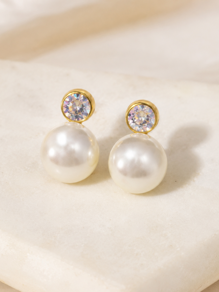 Laura Crystal Pearl Earring