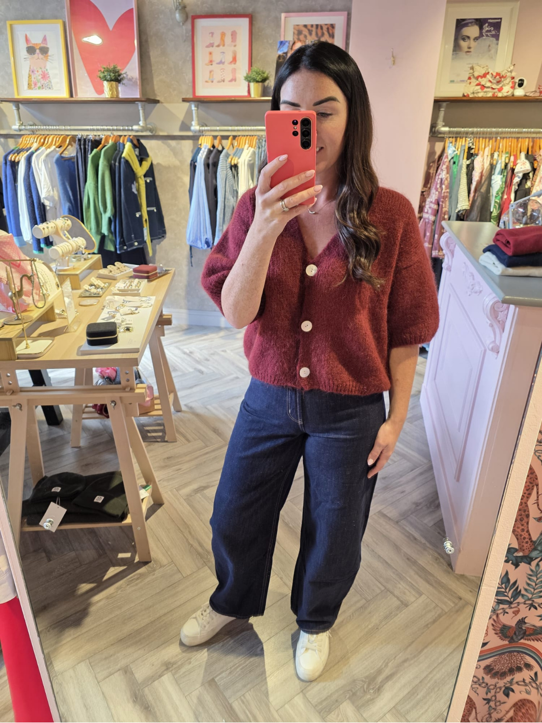 Orlaith Mohair Burgundy Cardigan