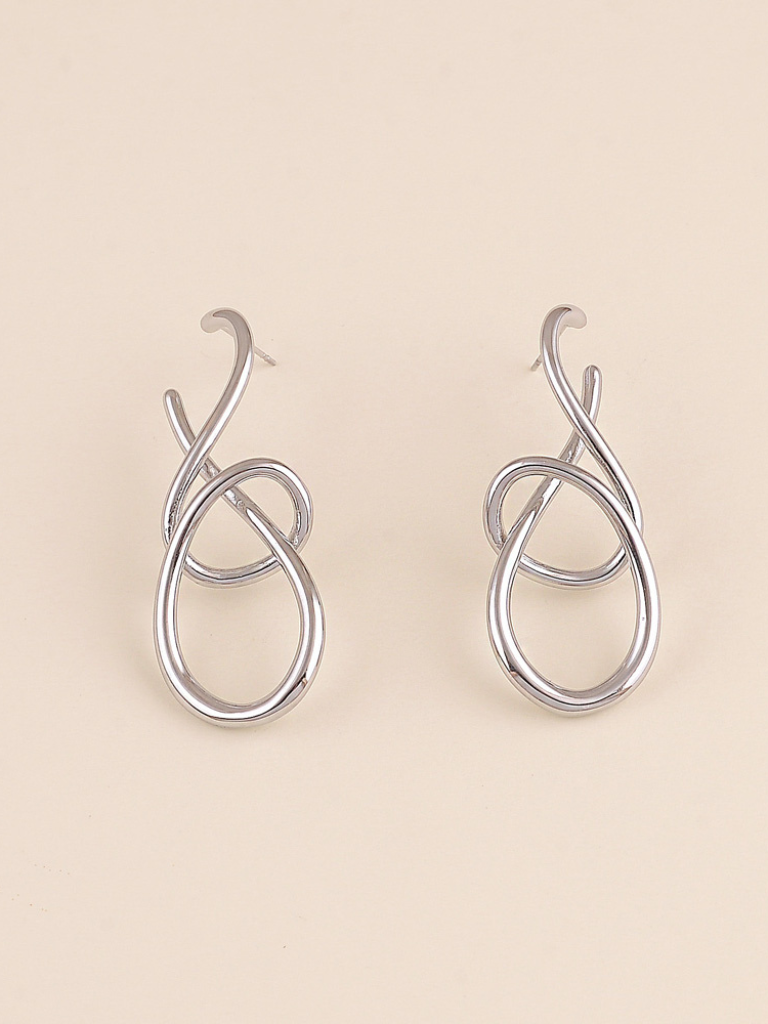 Elodie Twist Earrings Silver