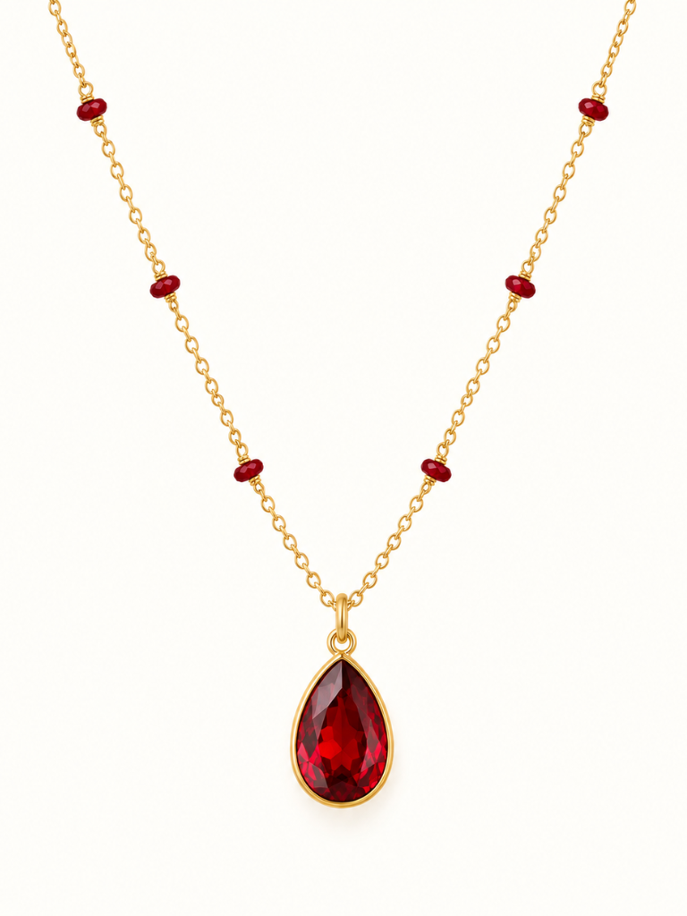Blair Red Teardrop Necklace