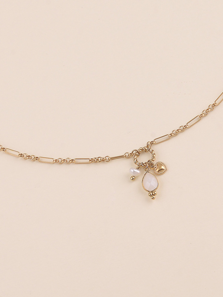 Amara Pearl White Charm Necklace