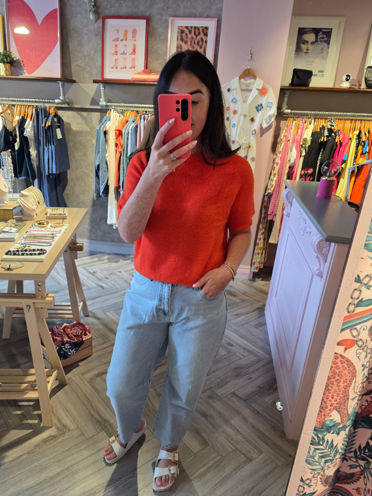 Claire Orange Alpaca Blend Knit