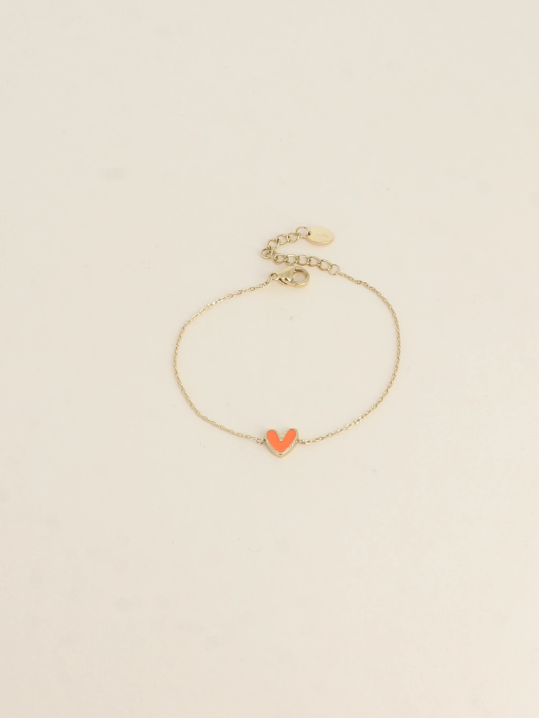 Orange Heart Bracelet