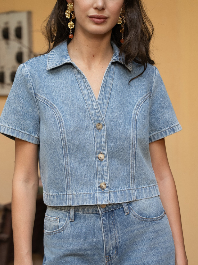 Lucile Denim Top