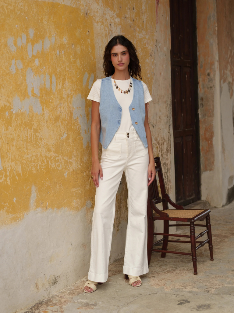 Elena White Wide Leg Jean