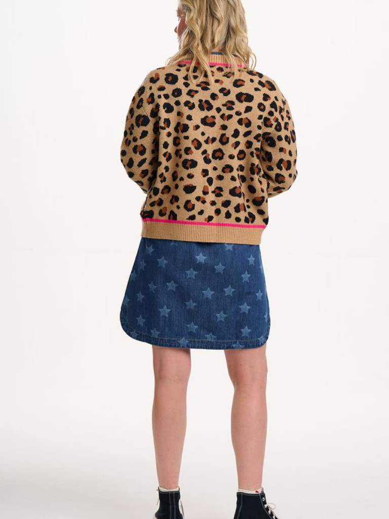 Solana Knitted Bomber- Leopard