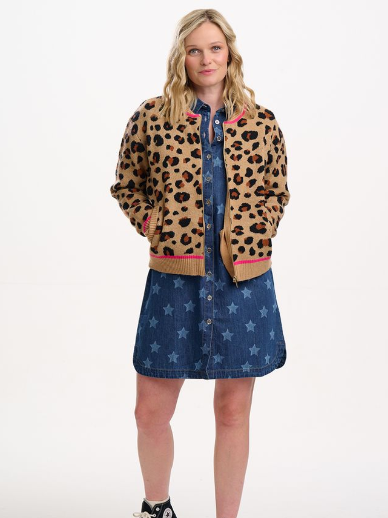 Solana Knitted Bomber- Leopard