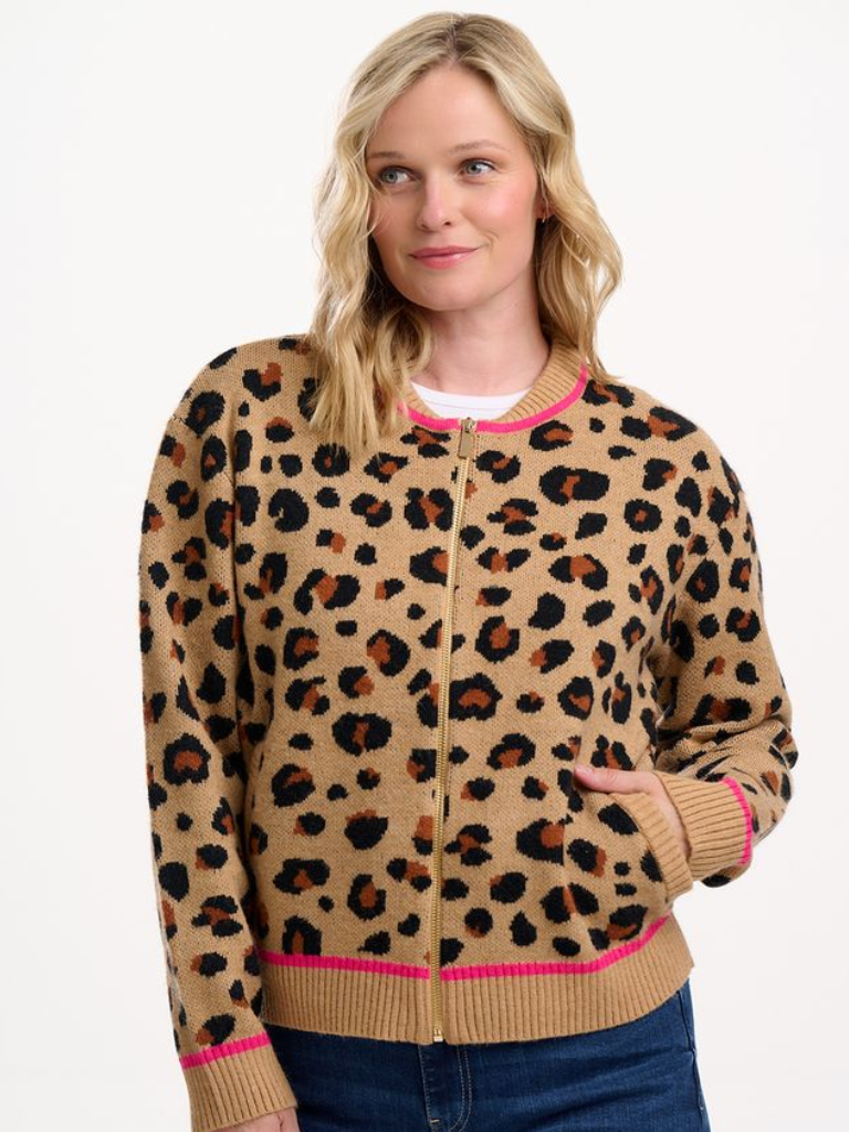 Solana Knitted Bomber- Leopard