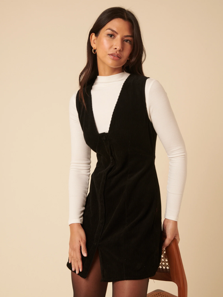 Gianna Cord pinafore mini dress
