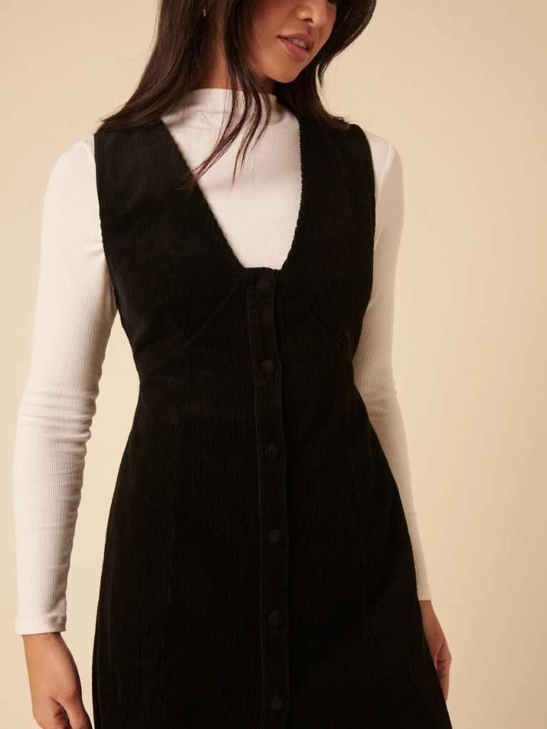 Gianna Cord pinafore mini dress