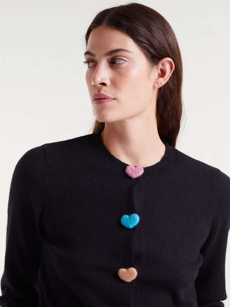Black Heart Knit Cardigan