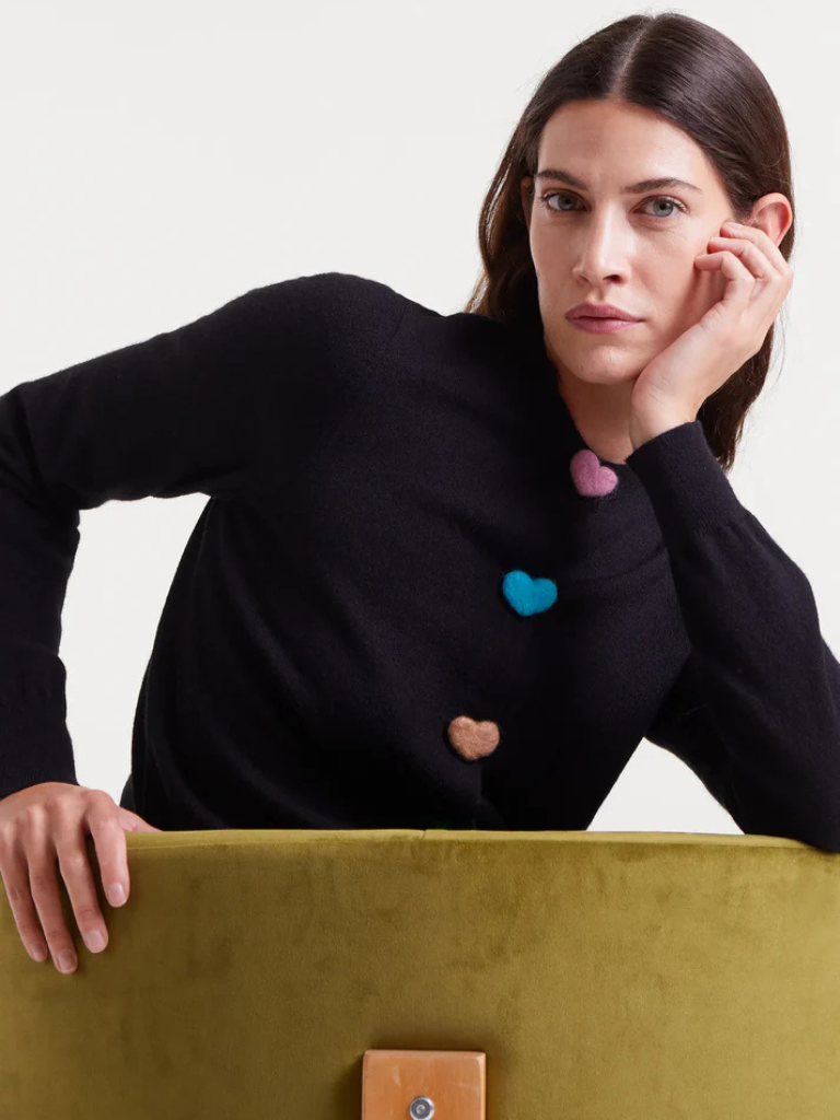 Black Heart Knit Cardigan
