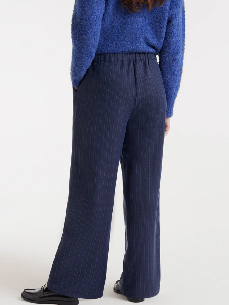 Navy Pinstripe Pants
