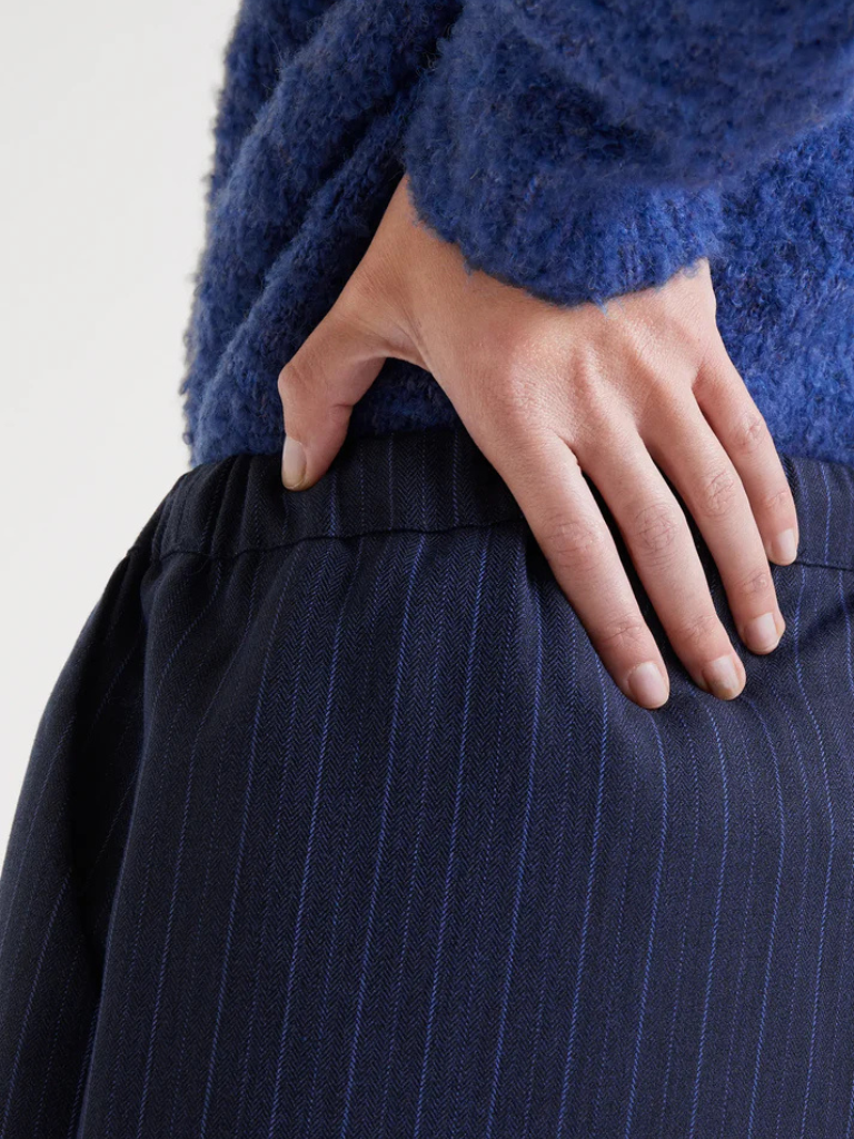 Navy Pinstripe Pants