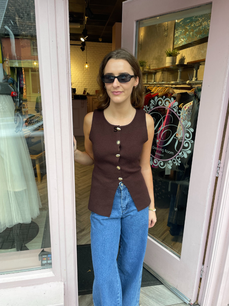 Esme Waistcoat Knit Chocolate