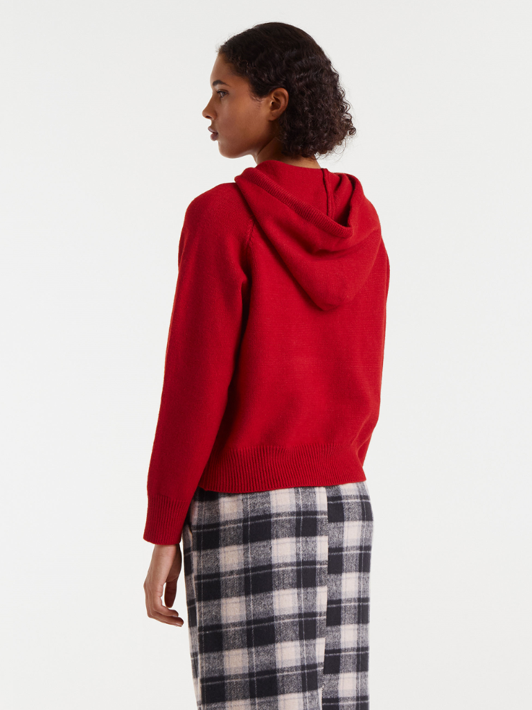Lily Red Knit Hoodie