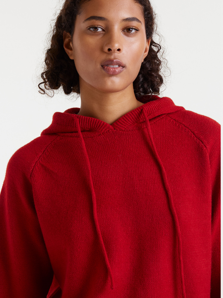 Lily Red Knit Hoodie