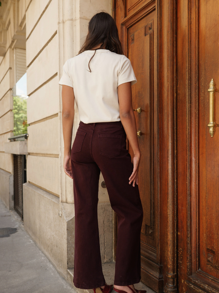 Gaspard wide leg jeans - bordeaux