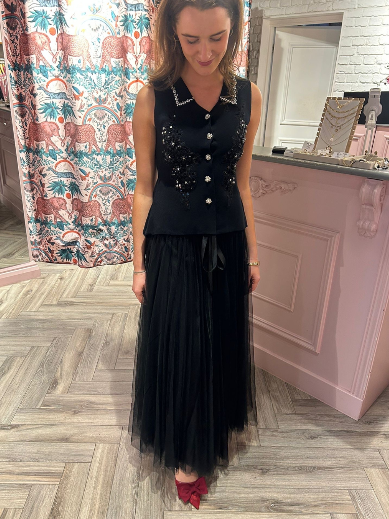 Harley Black Embellised Vest