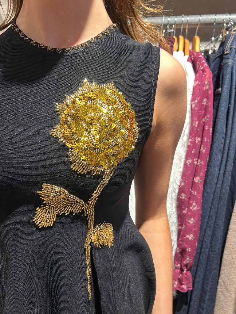 Lana Peplum Black Embroidery Top