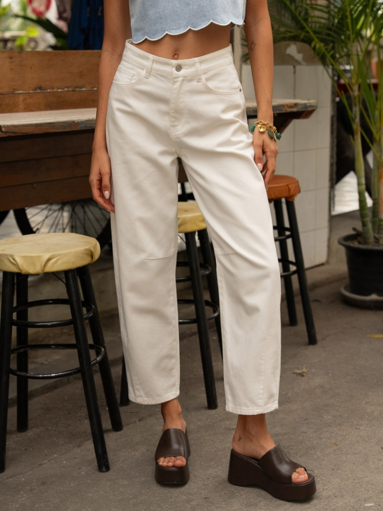 Brandy Balloon Leg Jeans - White