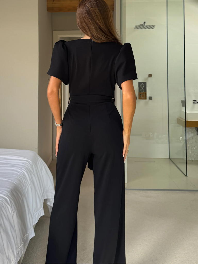 Drew Puff sleeve Jumpsuit - Black