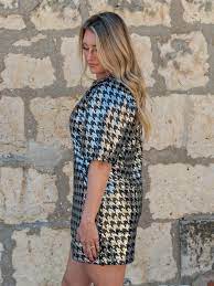 Houndstooth Sequin Dress