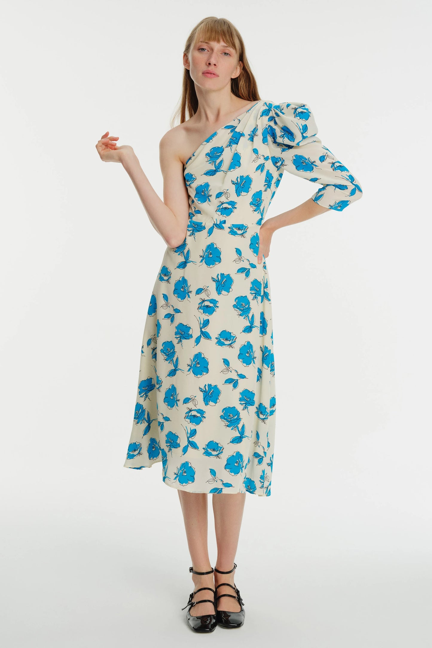 ELSIE ONE SHOULDER MIDI DRESS