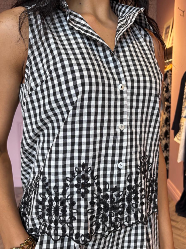 Ella Black Gingham Shirt