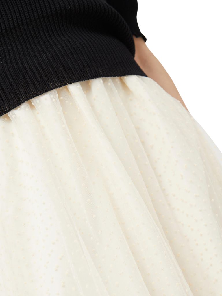 Cream Polka Dot Skirt