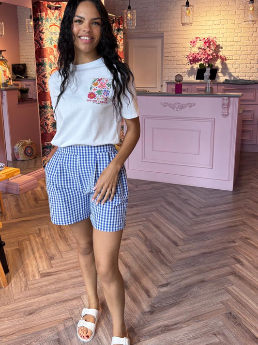 Ella Blue Gingham Shorts