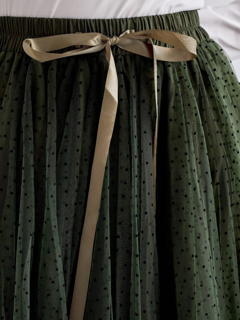 Green Polka Dot Tulle