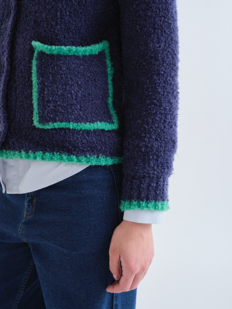 Sorcha Navy Contrast Cardigan