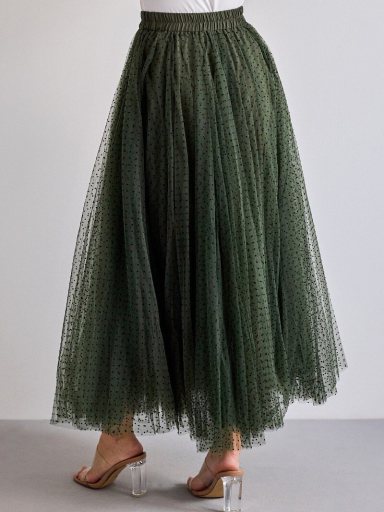 Green Polka Dot Tulle